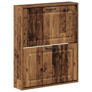 vidaXL Wandmontierter Schuhschrank UTRECHT 71 x 17 x 86 cm Altholz