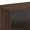 vidaXL Beistellschrank mit Glast&uuml;ren Braun Eichen-Optik 68x37x75,5 cm