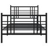 vidaXL Bettgestell mit Kopf- und Fu&szlig;teil Metall Schwarz 90x200 cm