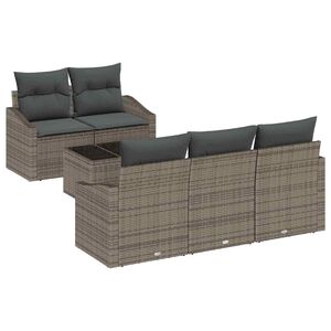 vidaXL Sofa Set 6 stk. Grau [Synthetisch]: Poly Rattan