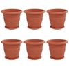 vidaXL Blument&ouml;pfe 6 pcs Ziegelrot &Oslash; 26 x 21,5 cm Kunststoff