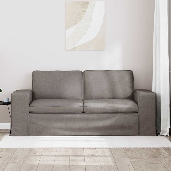 vidaXL Sofa 140cm Taupe Metall