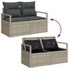 vidaXL Garten-Sofa-Set mit Kissen 6 pcs Hellgrau Poly Rattan