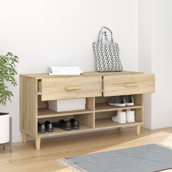 vidaXL Schuhschrank Sonoma-Eiche 102x35x55 cm Holzwerkstoff