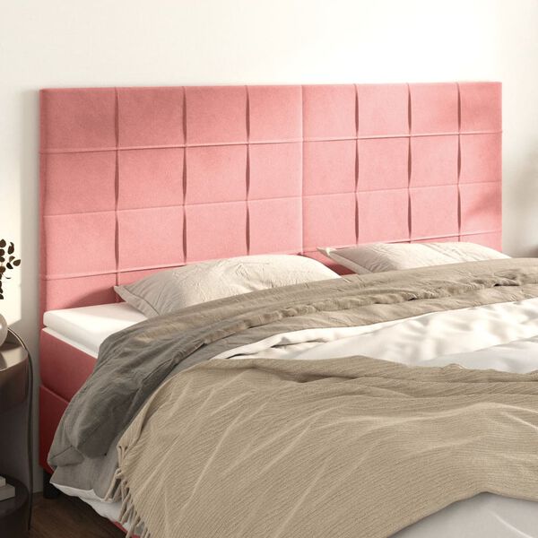 vidaXL Kopfteil Rosa 180 x 5 x 118/128 cm Samt