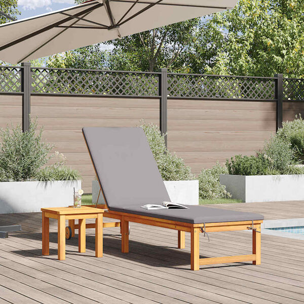 vidaXL Sonnenliege 2 pcs Braun Massivholz Akazie