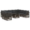 vidaXL Gartensofa-set 11 stk. Grau Poly-Rattan