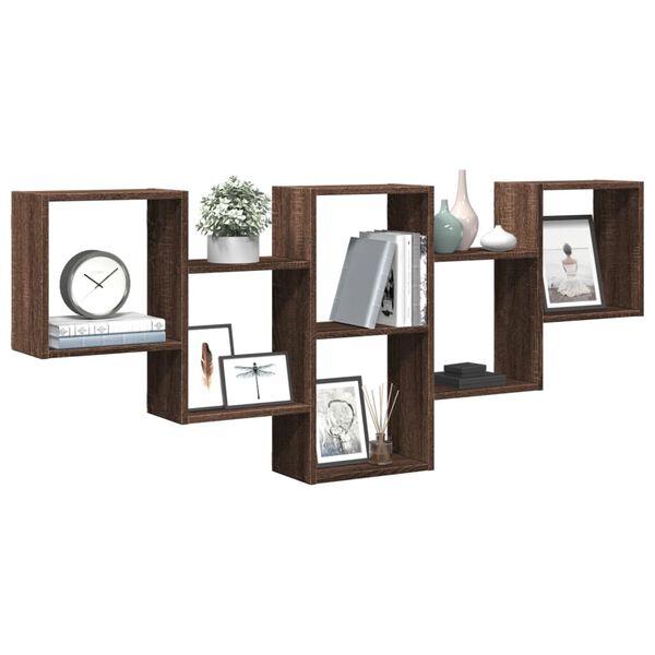 vidaXL Wandregal Braun Eichen-Optik 159x18x66 cm Holzwerkstoff