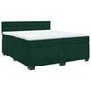 vidaXL Boxspringbett mit Matratze Dunkelgr&uuml;n 200x200 cm Samt