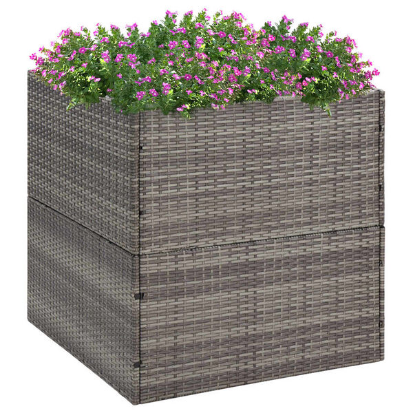 vidaXL Pflanzk&uuml;bel Grau 80x80x80 cm Poly Rattan