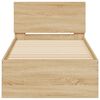 vidaXL Bettgestell mit Kopfteil und LED-Leuchten Sonoma-Eiche 75x190cm