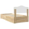 vidaXL Bettrahmen mit Kopfteil Sonoma-Eiche 90 x 190 cm Holzwerkstoff