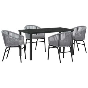 vidaXL Garten Essgruppe 5 pcs Anthrazit Pulverbeschichteter Stahl