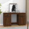 vidaXL Schminktisch mit LED-Leuchten Braun Eichen-Optik 130x50x132,5cm