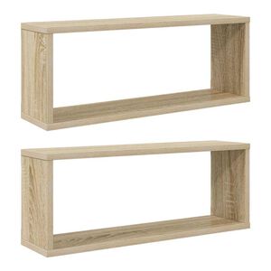 vidaXL W&uuml;rfelregale 2 Stk. Sonoma-Eiche 60x15x23 cm Holzwerkstoff