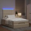vidaXL Ottoman-Bett mit Matratze & LEDs Creme 120x190 cm Stoff