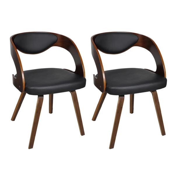 vidaXL Esszimmerst&uuml;hle 2 Stk. Braun Kunstleder