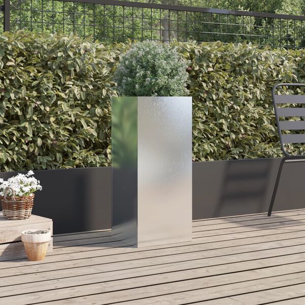 vidaXL Pflanzk&uuml;bel Silbern 32x29x75 cm Edelstahl