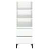vidaXL Highboard Hochglanz-Wei&szlig; 40x36x110 cm Holzwerkstoff