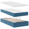 vidaXL Bett mit LED-Lichtleisten Dunkelblau 180 x 200 cm Samt