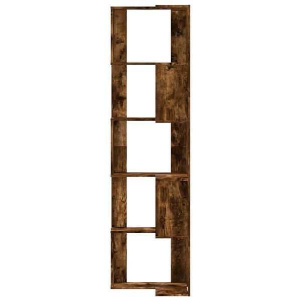 vidaXL Eck-B&uuml;cherregal 5 B&ouml;den R&auml;uchereiche 50x50x179 cm Holzwerkstoff