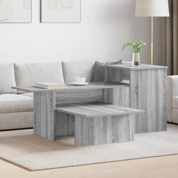 vidaXL Konsolentisch Graues Sonoma 80 x 50 x 225 cm Holzwerkstoff