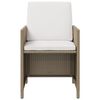 vidaXL Garten-Essst&uuml;hle mit Kissen 4 Stk. Beige Poly Rattan