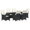 vidaXL Garten Essgruppe 7 stk. Schwarz Poly-Rattan