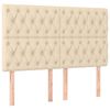 vidaXL Kopfteil Creme 144x7x118/128 cm Stoff