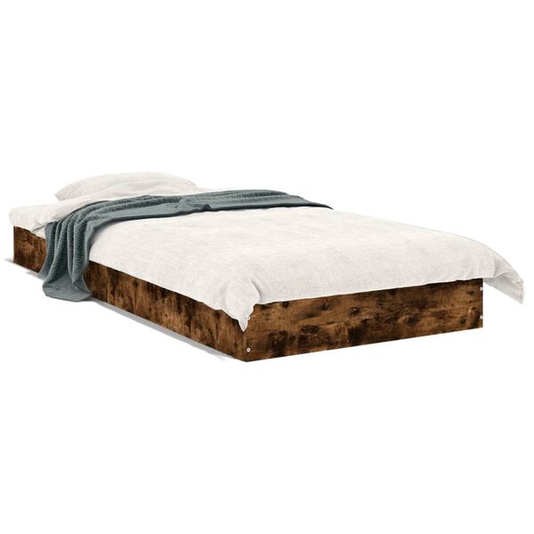 vidaXL Bettgestell ohne Matratze R&auml;uchereiche 90x200 cm Holzwerkstoff