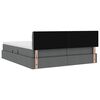 vidaXL Bett mit LED-Lichtleisten Dunkelgrau 200 x 200 cm Stoff