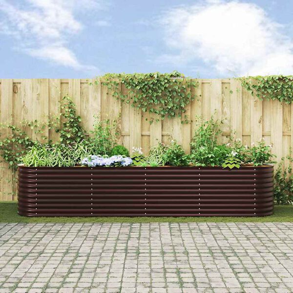 vidaXL Garten-Hochbeet Braun 400 x 80 x 81 cm Stahl