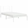 vidaXL Bettgestell mit Kopfteil Metall Wei&szlig; 107x203 cm