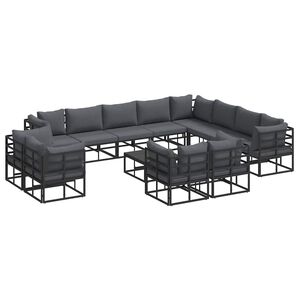 vidaXL Garten-Sofa-Set mit Kissen 13 pcs
