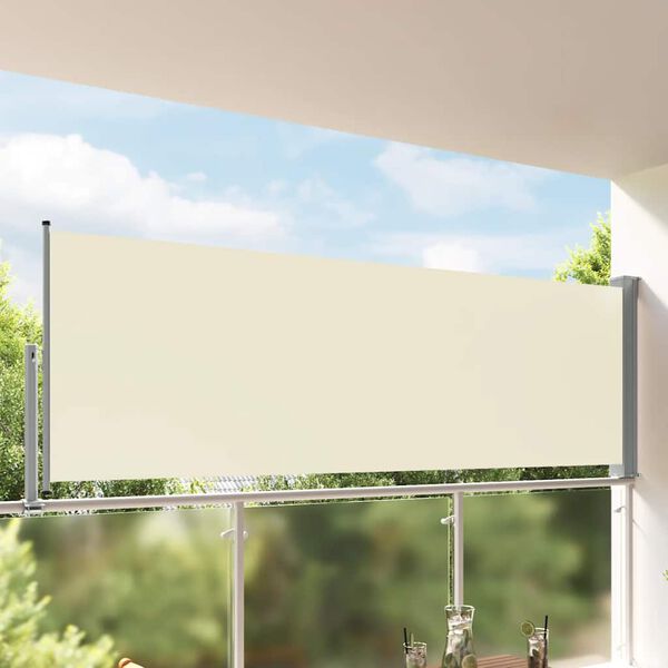 vidaXL Ausziehbare Seitenmarkise 120x300 cm Creme