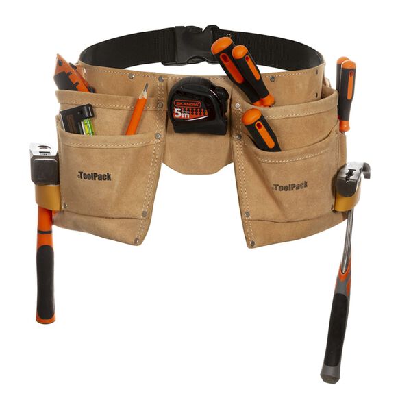 Toolpack Werkzeugg&uuml;rtel mit 2 Taschen Superior Leder 366.004