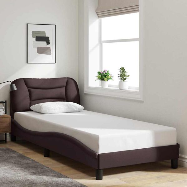vidaXL Bettgestell ohne Matratze "Hvar" Dunkelbraun 80x200 cm Stoff