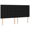 vidaXL Boxspringbett mit Matratze & LED Schwarz 180x200 cm Stoff