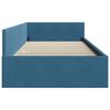 vidaXL Eckbettgestell Blau 100 cm x 200 cm SamtundSperrholz