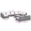 vidaXL 10-tlg. Garten-Lounge-Set mit Kissen Braun Poly Rattan