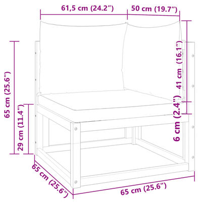 vidaXL Garten-Ecksofa mit Kissen Massivholz Akazie