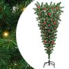 vidaXL Umgedrehter Kunst Weihnachtsbaum mit Kugelset Gr&uuml;n 120 cm PVC