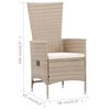 vidaXL 7-tlg. Garten-Essgruppe mit Auflagen Poly Rattan Beige