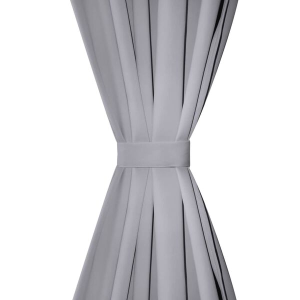 Verdunkelungs-Vorh&auml;nge mit Metallringen 135 x 245 cm Grau blackout