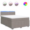 vidaXL Boxspringbett mit Matratze Taupe 140x190 cm Stoff