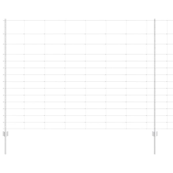 vidaXL Zaun mit Pfosten Silber 1.6 x 25 m Stahl