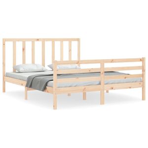 vidaXL Massivholzbett ohne Matratze 160x200 cm Kiefernholz