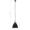 vidaXL H&auml;ngelampe Industrie-Stil Schwarz Eisen & Massivholz 35 cm E27