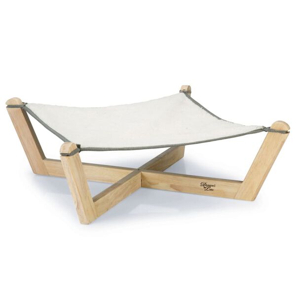 Designed by Lotte Katzen-H&auml;ngematte Gaia 51x51x18,5 cm Holz Grau