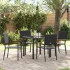 vidaXL Garten Essgruppe mit Kissen 5 pcs Schwarz Poly-Rattan